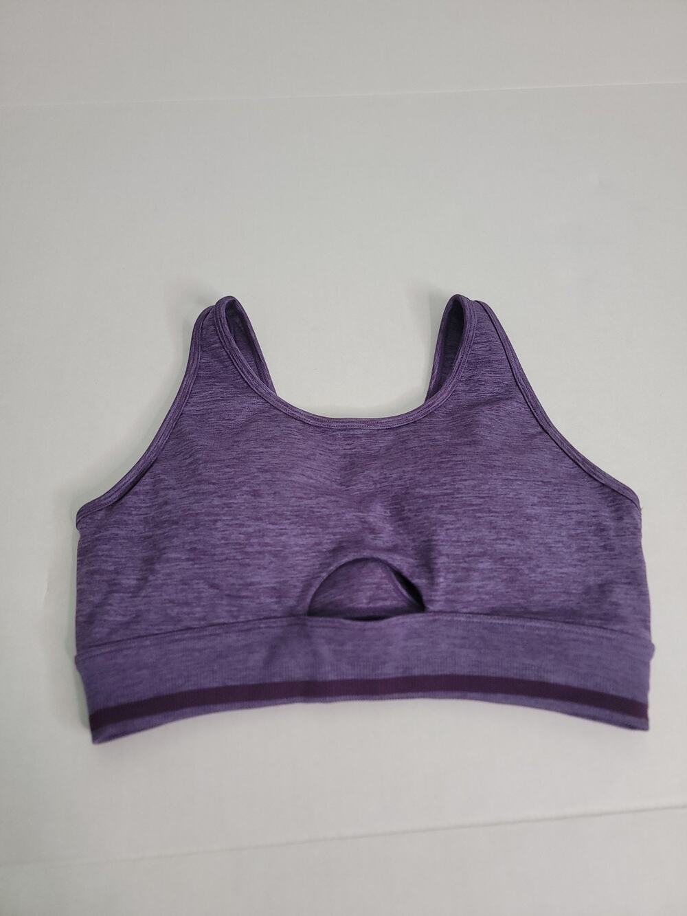 Buffbunny Seamless Sport Bra SZ Large Heather Purple Removable Pads